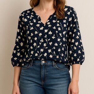 Papermoon Black and White Floral Blouse